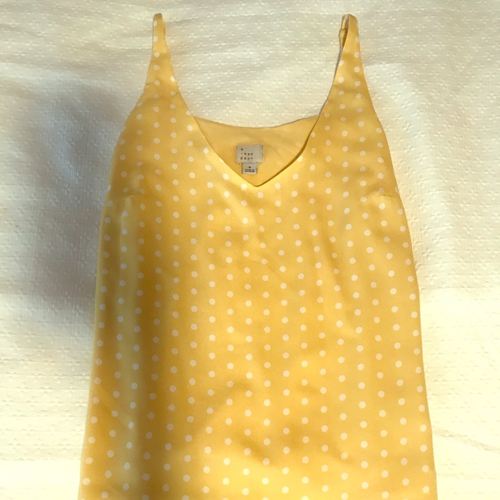 Yellow polka-dot tank